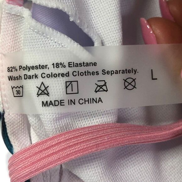 SHEIN Floral Print Frilly Trim Bandeau Side Tie Swimsuit Set - Picture 5 of 5